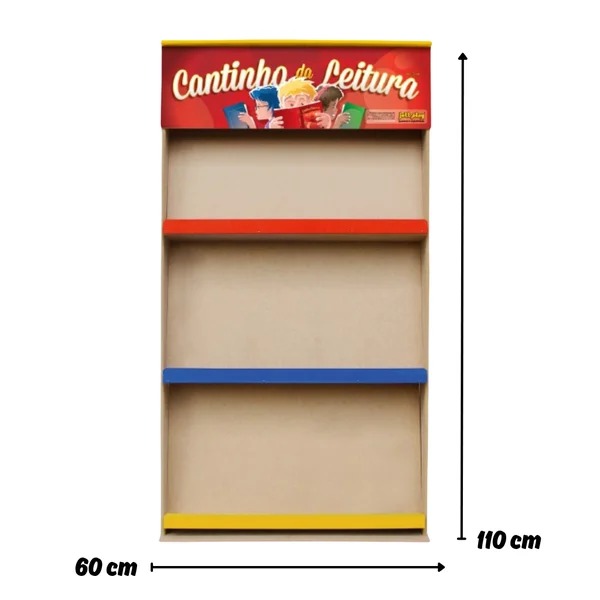 CANTINHO DA LEITURA ESTANTE 3 ANDARES PARA LIVROS INFANTIS - Imagem 3