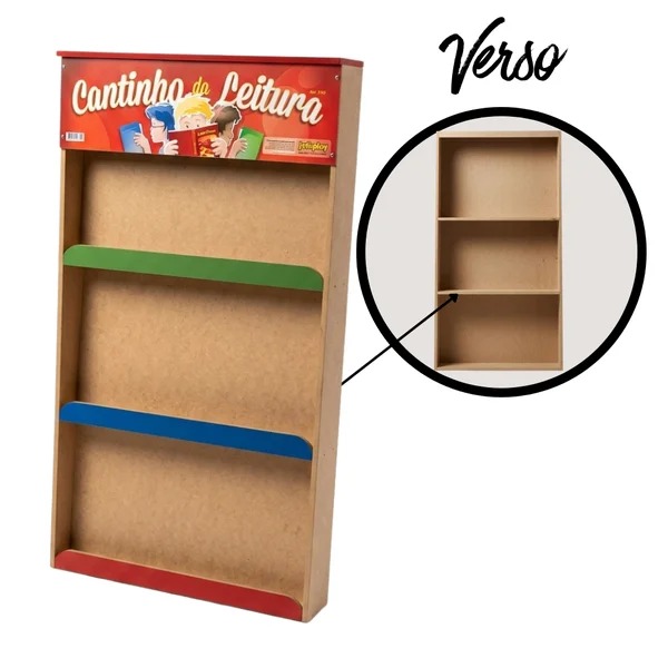 CANTINHO DA LEITURA ESTANTE 3 ANDARES PARA LIVROS INFANTIS - Imagem 4