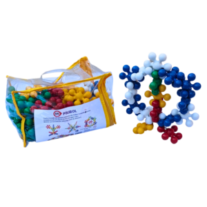 POLIBOL COM 75 PEÇAS PARA MONTAR COLORIDO + BOLSA COM ALÇA