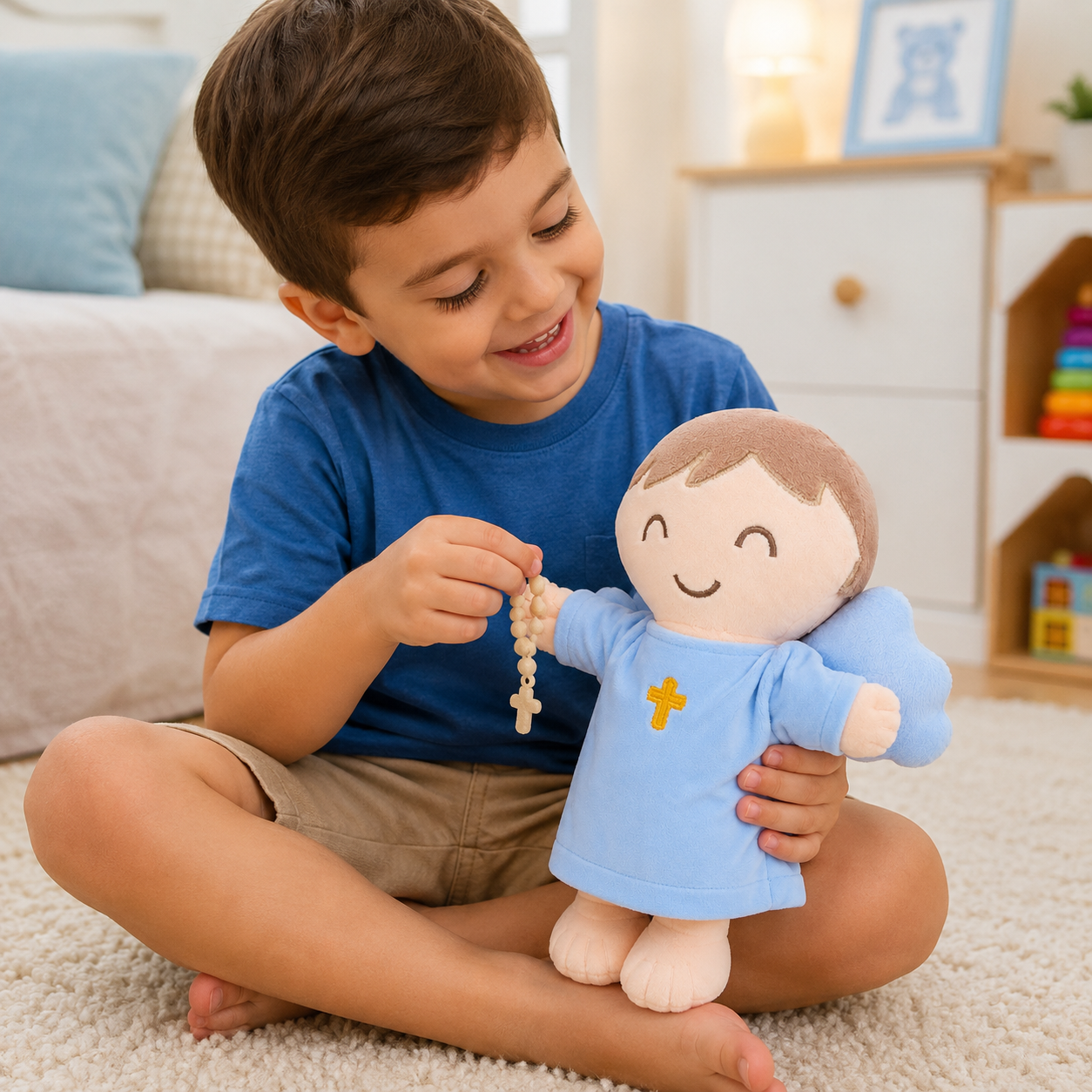 Anjo da Guarda Azul Boneco de Pano