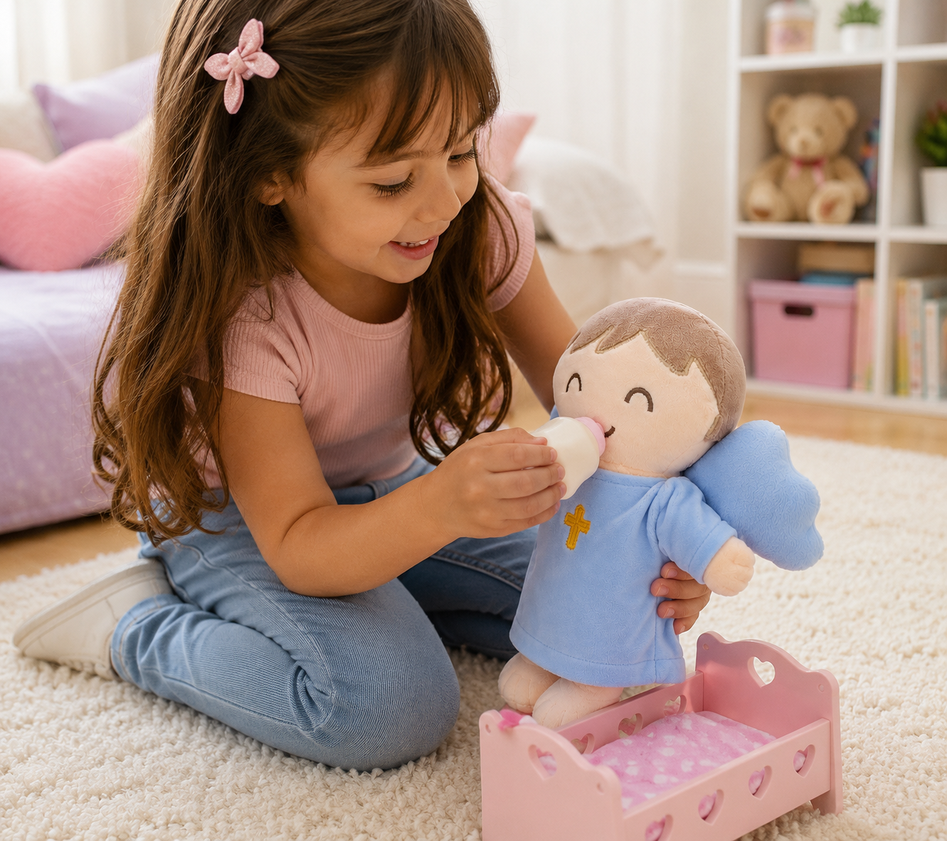 Anjo da Guarda Azul Boneco de Pano - Imagem 4