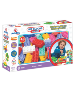 BLOCOS DE MONTAR 48 PEÇAS COLORIDO BRINQUEDO PEDAGÓGICO