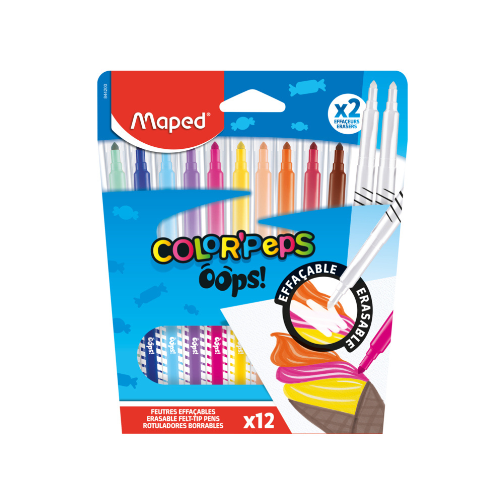 Canetinha Hidrográfica Apagável 10 cores OOPS Maped - Imagem 3
