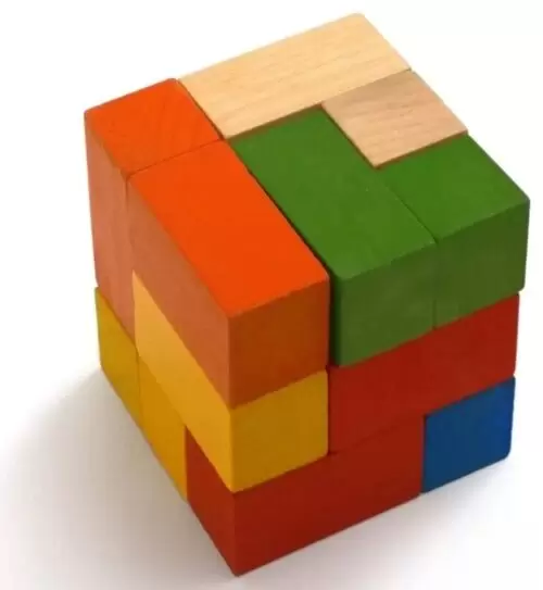 Cubo Magico De Madeira De Encaixe
