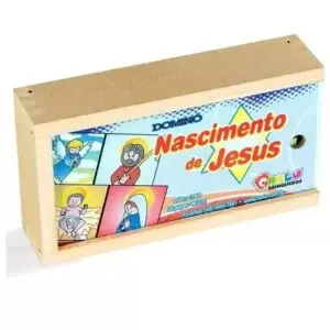 Dominó O Nascimento De Jesus 28 Peças Caixa De Madeira