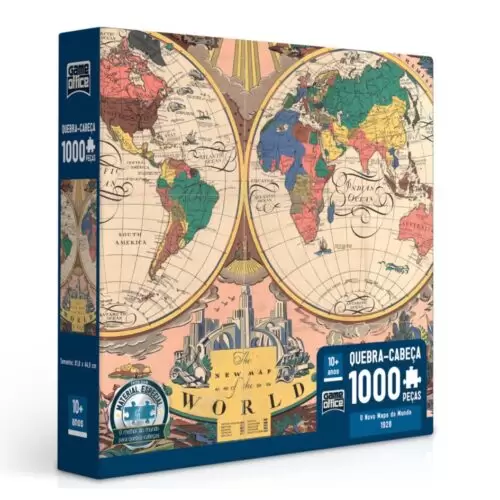 Quebra Cabeça O Novo Mapa Do Mundo 1000 Peças - Image 2