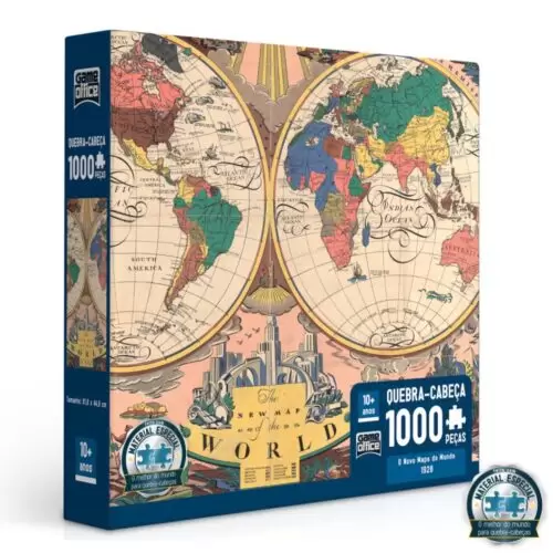 Quebra Cabeça O Novo Mapa Do Mundo 1000 Peças - Image 3