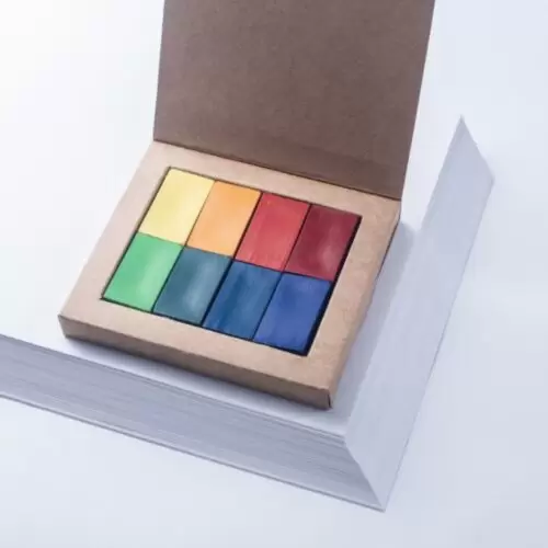 Giz De Cera De Abelha Tablete Caixa Com 8 Cores - Image 3