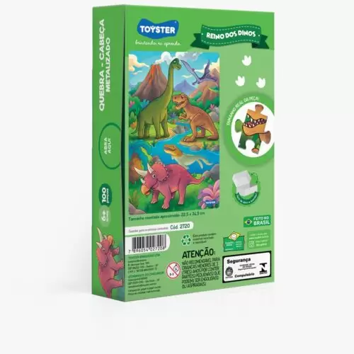 QUEBRA CABEÇA REINO DOS DINOS 100 PEÇAS METALIZADO - Image 3