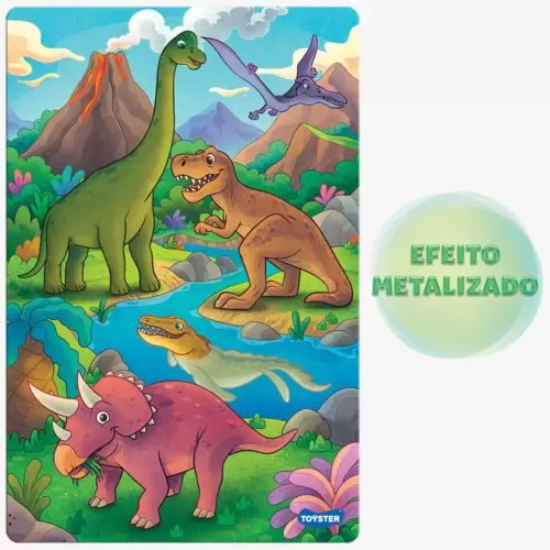 QUEBRA CABEÇA REINO DOS DINOS 100 PEÇAS METALIZADO - Image 2