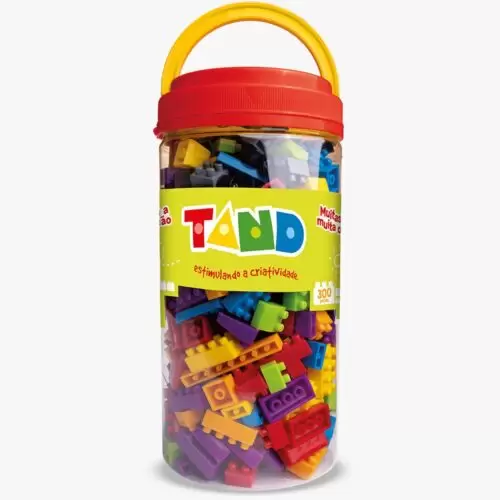 BLOCOS DE MONTAR TAND 300 PEÇAS POTE COM TAMPA