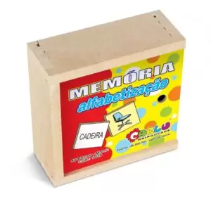 JOGO MEMÓRIA ALFABETIZAÇÃO EDUCATIVO 40 PÇS CAIXA DE MADEIRA