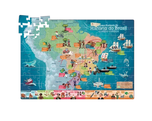 QUEBRA CABEÇA MAPA DA HISTORIA DO BRASIL 120 PÇS GRANDÃO - Image 4