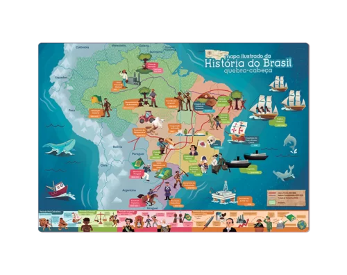 QUEBRA CABEÇA MAPA DA HISTORIA DO BRASIL 120 PÇS GRANDÃO - Image 5