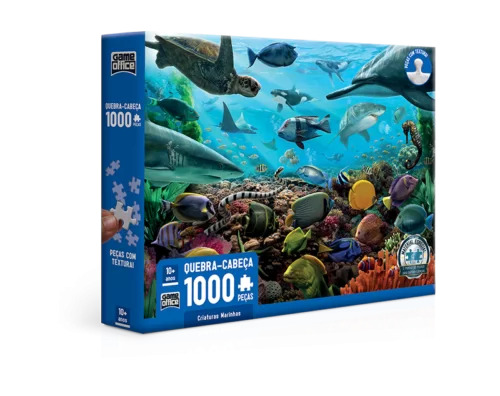 QUEBRA CABEÇA CRIATURAS MARINHAS FUNDO DO MAR 1000 PEÇAS