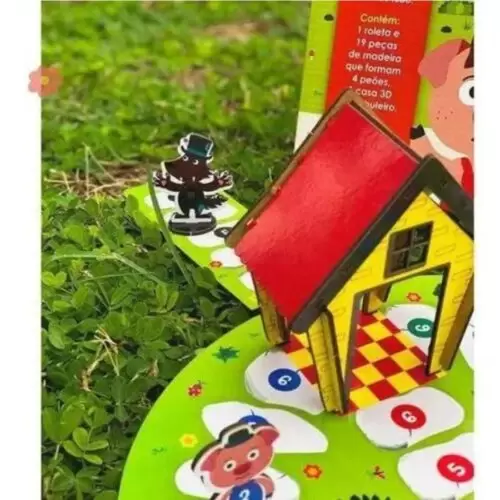 CORRA, O LOBO VEM AI JOGO DE TABULEIRO EDUCATIVO 3 PORQUINHO - Image 3