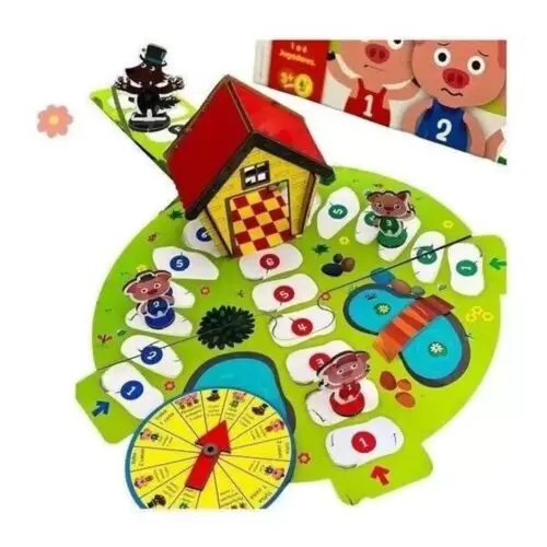 CORRA, O LOBO VEM AI JOGO DE TABULEIRO EDUCATIVO 3 PORQUINHO - Image 4