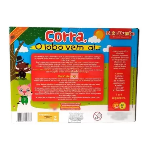 CORRA, O LOBO VEM AI JOGO DE TABULEIRO EDUCATIVO 3 PORQUINHO - Image 6