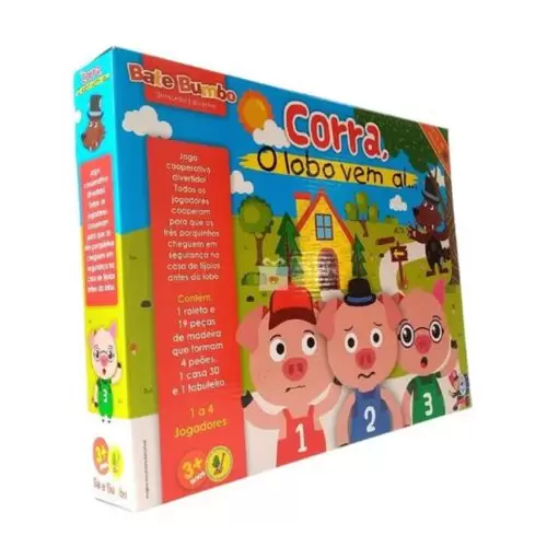 CORRA, O LOBO VEM AI JOGO DE TABULEIRO EDUCATIVO 3 PORQUINHO - Image 7