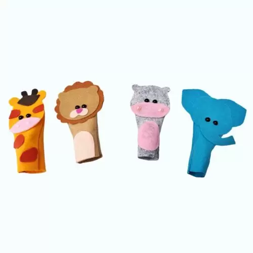 DEDOCHE DE FELTRO ANIMAIS DA SAFARI KIT COM 4 - Image 2