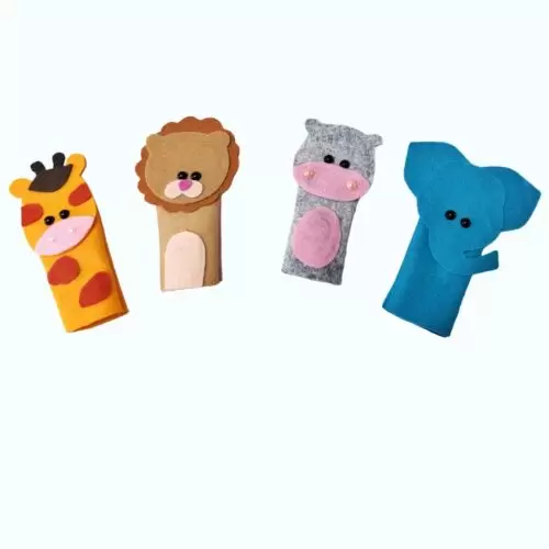 DEDOCHE DE FELTRO ANIMAIS DA SAFARI KIT COM 4 - Image 3