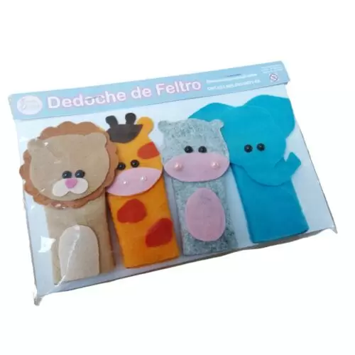 DEDOCHE DE FELTRO ANIMAIS DA SAFARI KIT COM 4 - Image 4