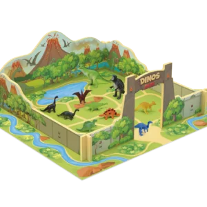 PARQUE DOS DINOSSAUROS MADEIRA + KIT COM 10 DINOSSAUROS