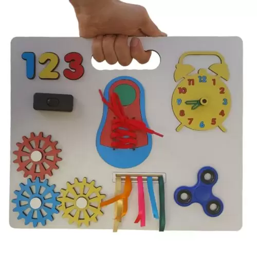 PAINEL SENSORIAL MONTESSORI INFANTIL EDUCATIVO BUZY BOARD - Image 4