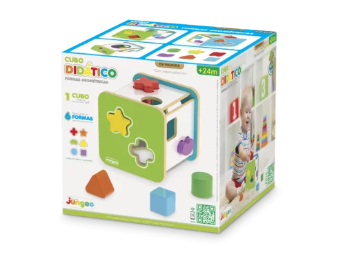CUBO DIDÁTICO FORMAS GEOMÉTRICAS MADEIRA 1 ANO+ - Image 2