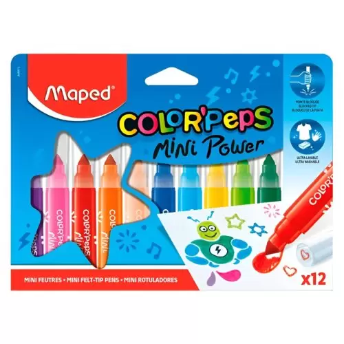CANETA HIDROGRÁFICA COLOR PEPS MINI JUMBO COM 12 CORES MAPE - Image 8