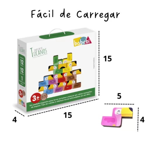 BABEBI EMPILHE OS TUCANOS BRINQUEDO EDUCATIVO DE MADEIRA - Image 8