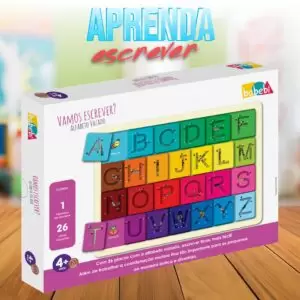 VAMOS ESCREVER ALFABETO VAZADO BABEBI 26 PEÇAS E TABULEIRO
