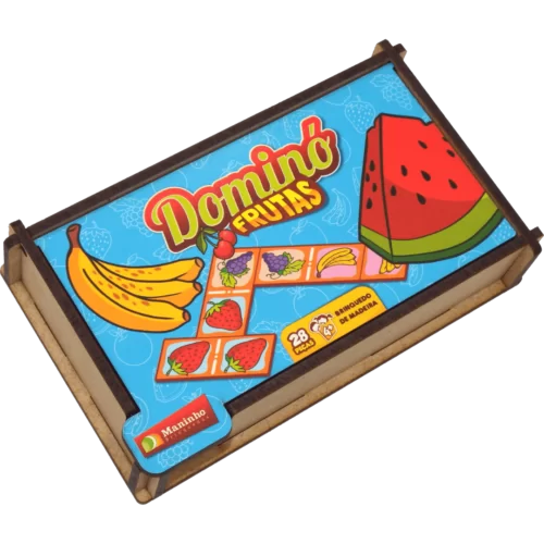 DOMINÓ DIVERTIDO FRUTAS 28 PEÇAS MADEIRA COM CAIXA - Image 2