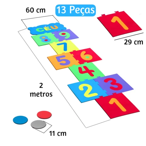 TAPETE INFANTIL AMARELINHA EVA 13 PÇS EVAMAX 29X29 CM 8MM - Image 3