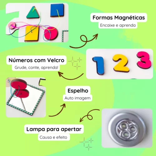 PAINEL SENSORIAL DINO BRINQUEDO PARA AUTISTAS EDUCATIVO 4 ANOS - Image 4