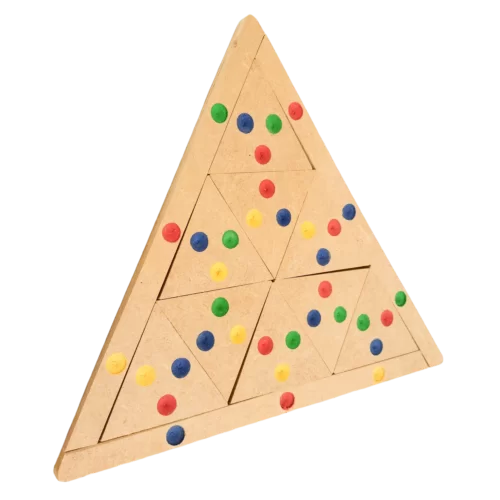 JOGO TRIMINÓ DE MADEIRA COM 9 PEÇAS TABULEIRO - Image 2