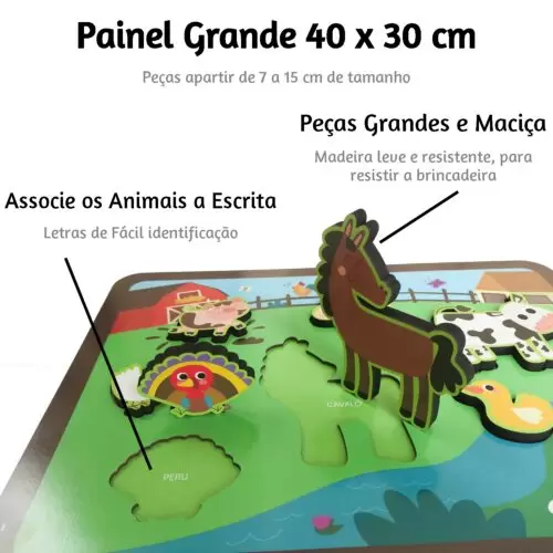 QUEBRA CABEÇA DE ENCAIXE GIGANTE ANIMAIS DA FAZENDINHA 1+ - Image 4