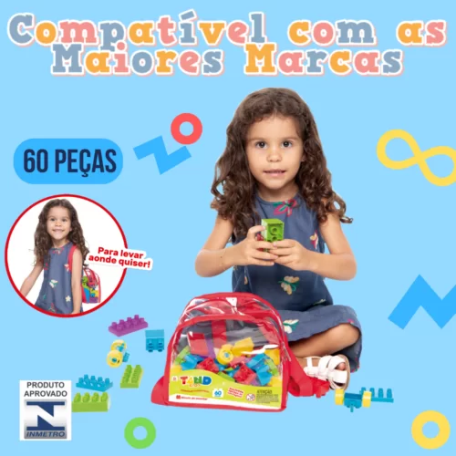 BLOCOS DE MONTAR TAND 60 PEÇAS GRANDES MOCHILINHA - Image 2