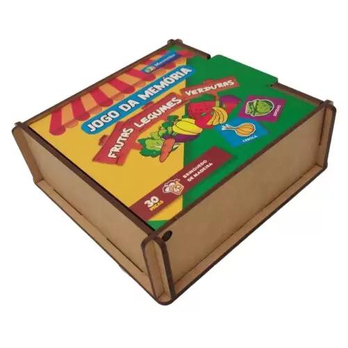 JOGO MEMÓRIA FRUTAS LEGUMES VERDURAS 30 PÇ MADEIRA CX TAMPA - Image 2
