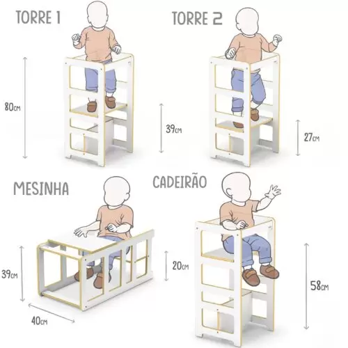 TORRE DE APRENDIZAGEM MONTESSORIANA 4 EM 1 MADEIRA 1+ - Image 4