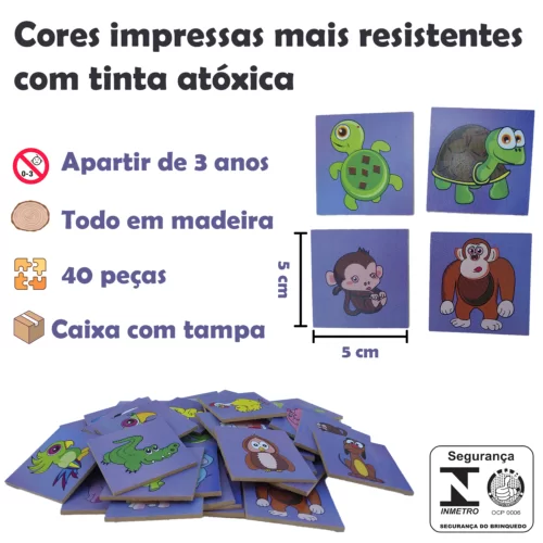 MEMÓRIA EDUCATIVA  ANIMAIS E FILHOTES 40 PÇ CAIXA C TAMPA - Image 2