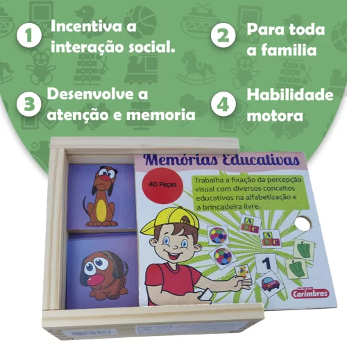 MEMÓRIA EDUCATIVA  ANIMAIS E FILHOTES 40 PÇ CAIXA C TAMPA - Image 3