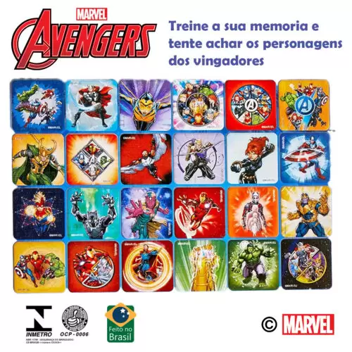 JOGO DA MEMÓRIAS DOS VINGADORES AVENGERS MARVEL 48 PEÇAS - Image 2