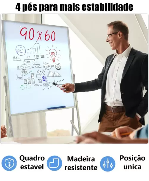 FLIP CHART BRANCO COM LOUSA SERVE PARA FOLHA E CANETA - Image 5