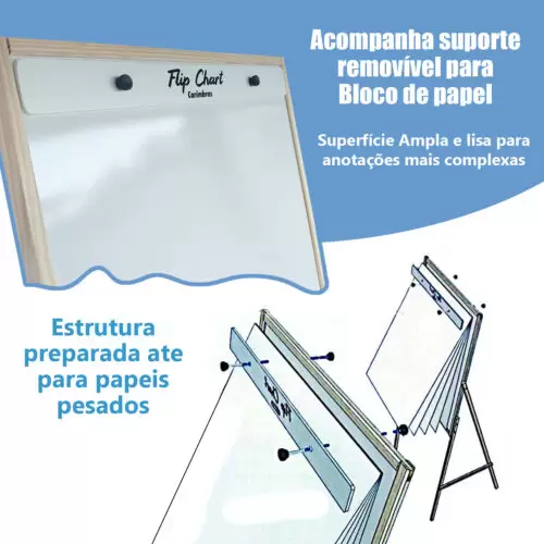 FLIP CHART BRANCO COM LOUSA SERVE PARA FOLHA E CANETA - Image 4